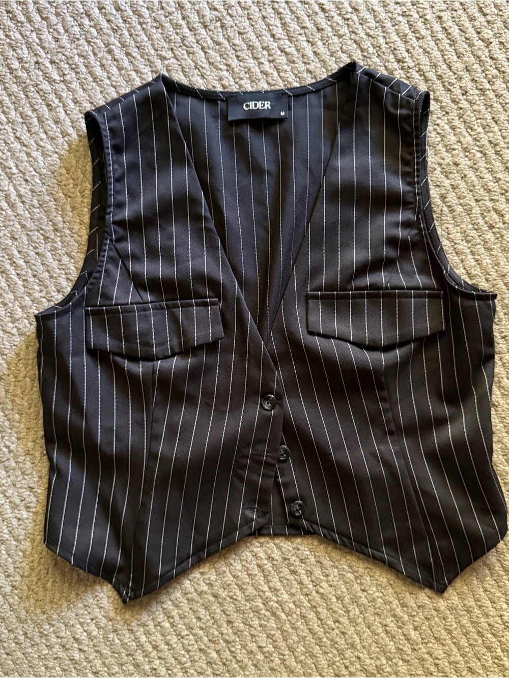 Cider Black Pinstripe Vest